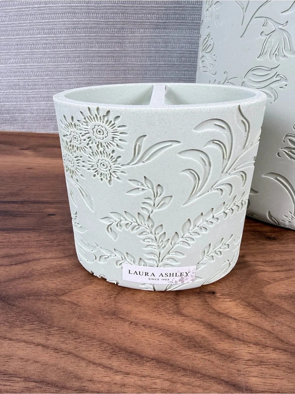 Laura Ashley Embossed Floral Bath Trio - Pale Sage